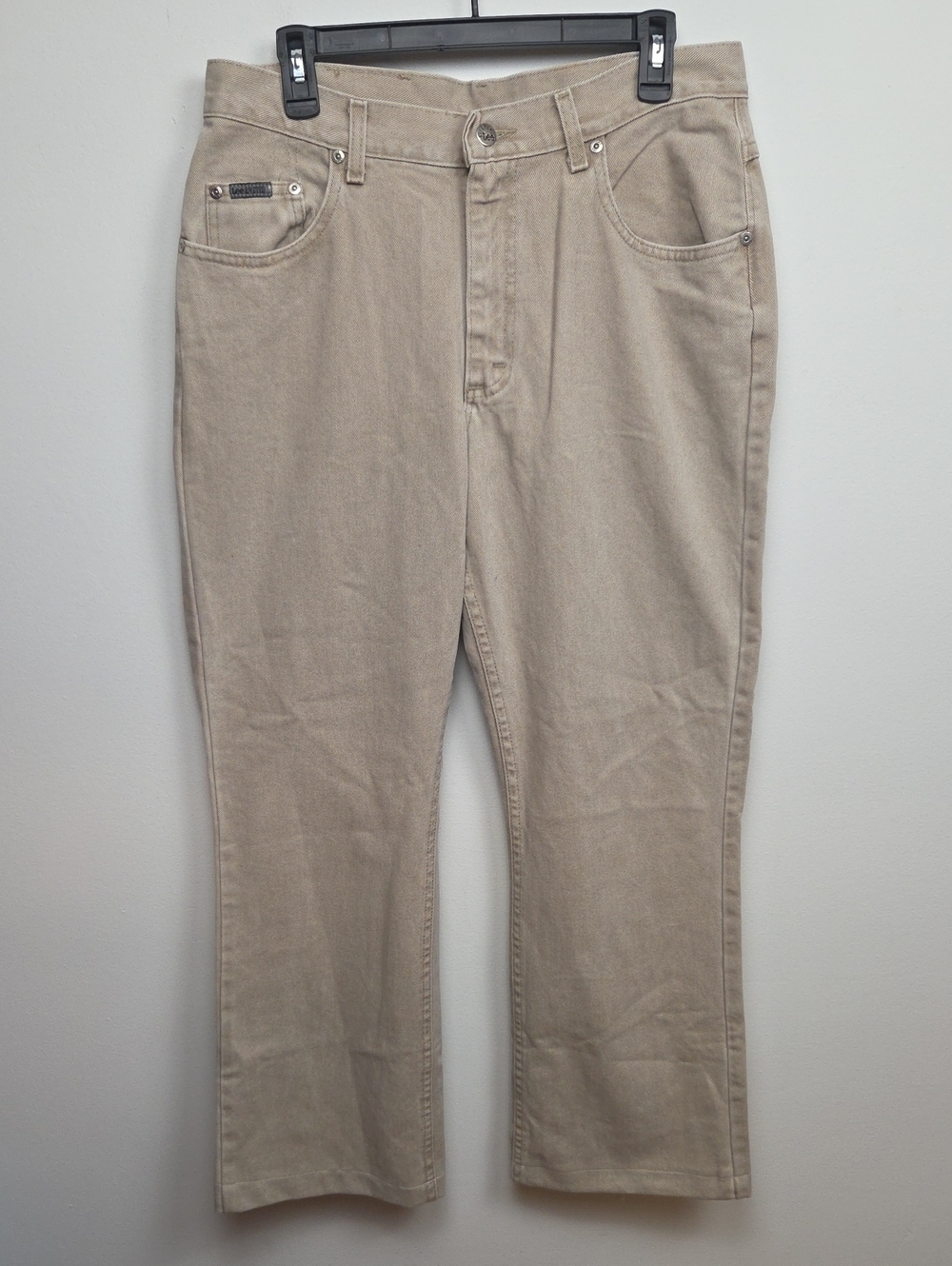 NWT Lee Riveted Women's Classic Khaki Low Rise Flare Jeans Neutral Minimalist 14